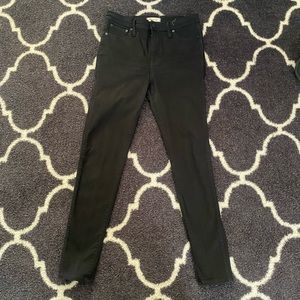 Madewell 10” high rise black skinny jeans, size 30T